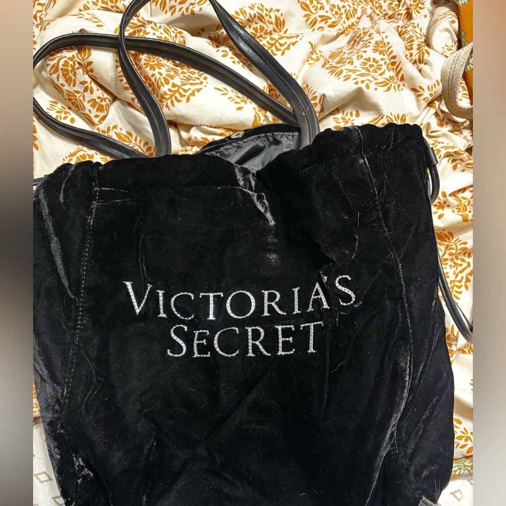 Victoria's Secret Black Velvet Bag